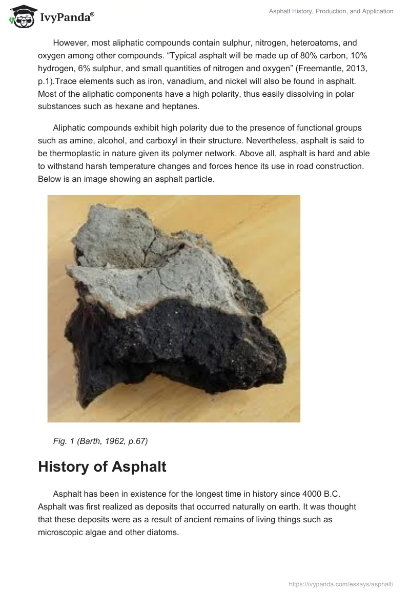 Asphalt History, Production, and Application. Page 2