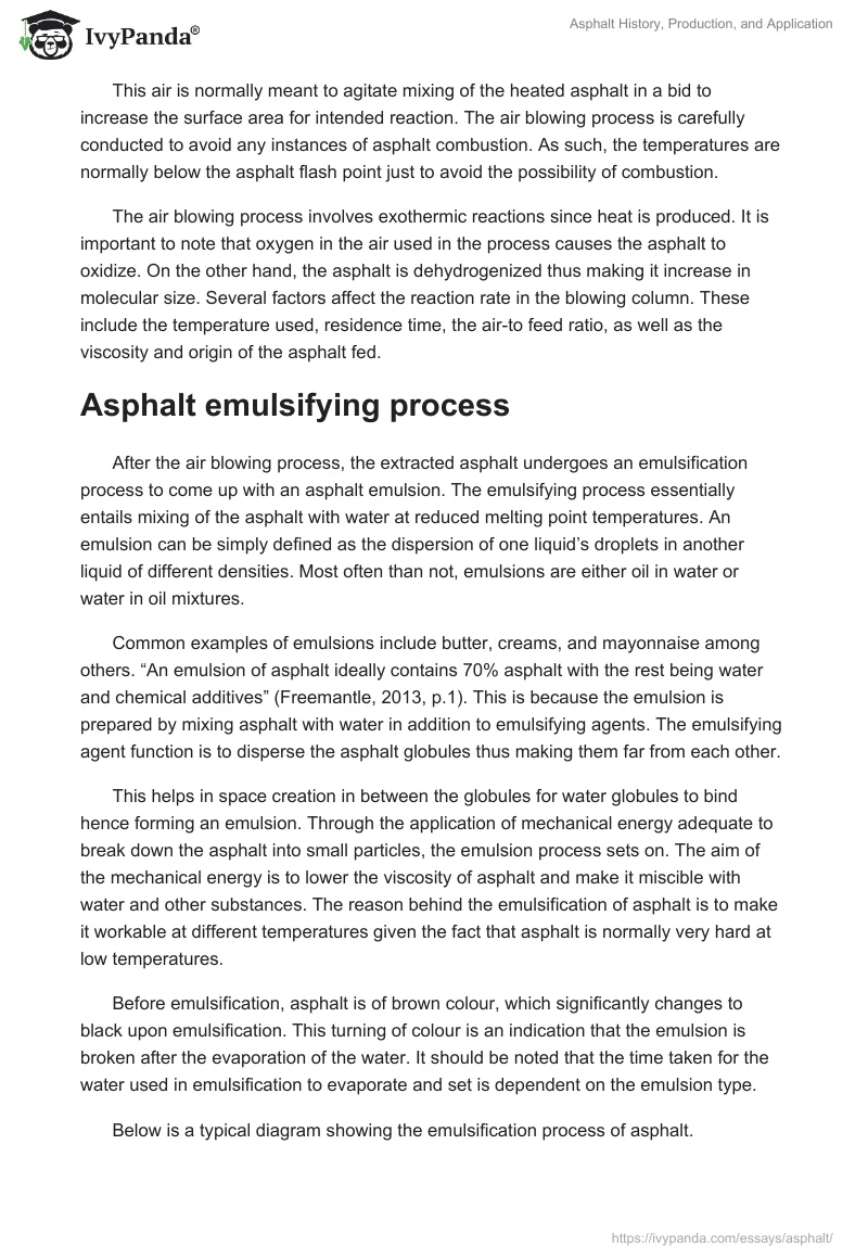 Asphalt History, Production, and Application. Page 5