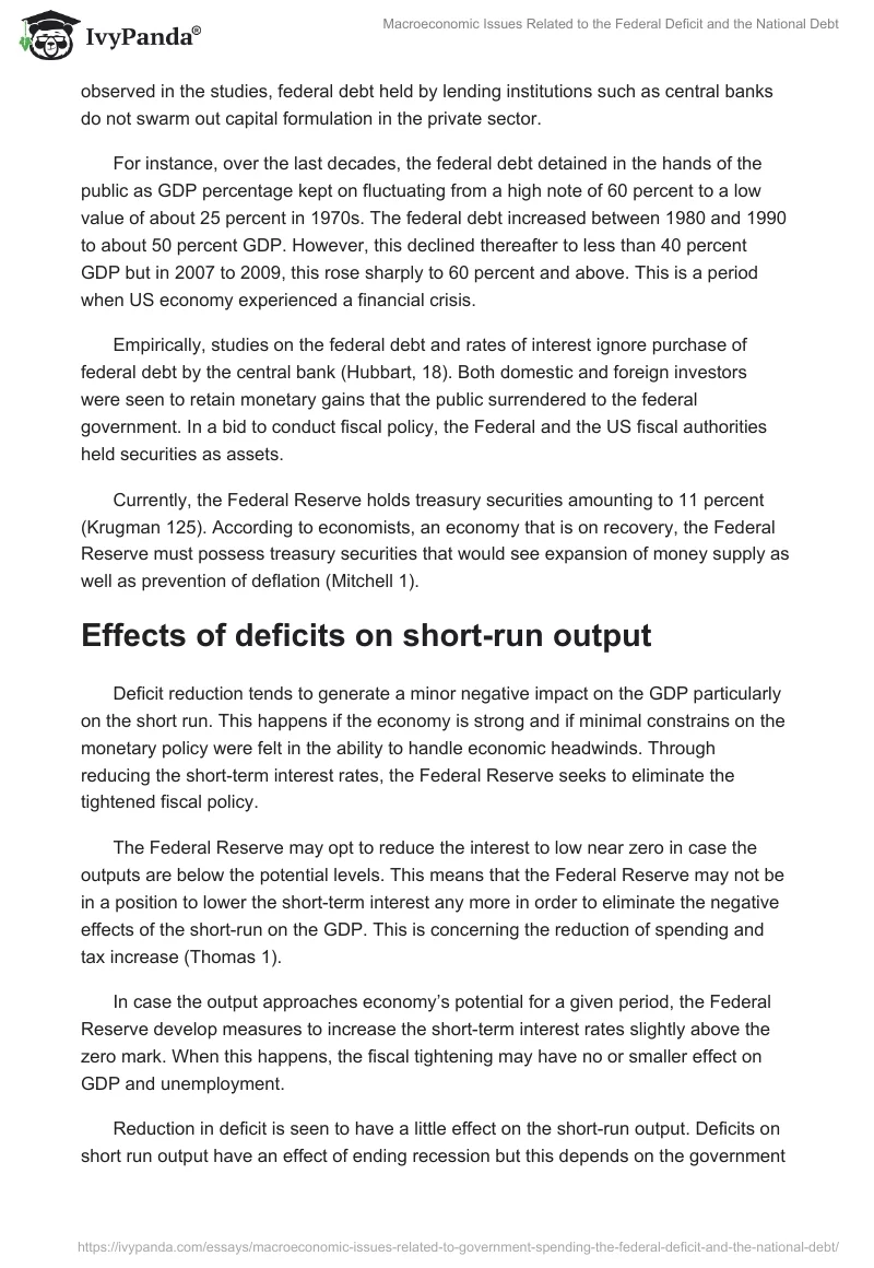 Macroeconomic Issues Related to the Federal Deficit and the National Debt. Page 4
