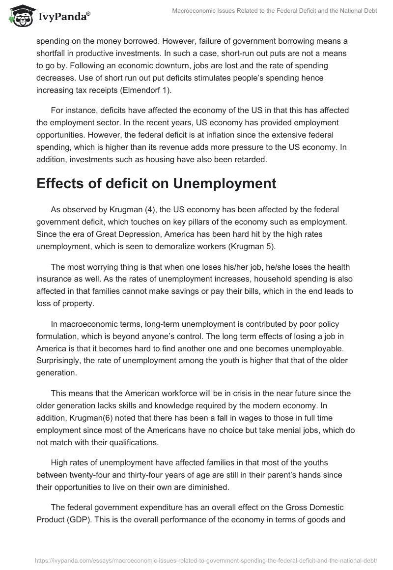 Macroeconomic Issues Related to the Federal Deficit and the National Debt. Page 5