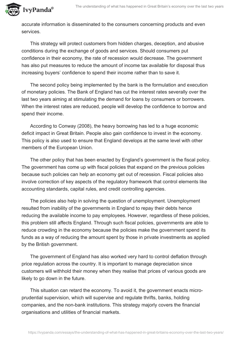 The understanding of what has happened in Great Britain’s economy over the last two years. Page 5
