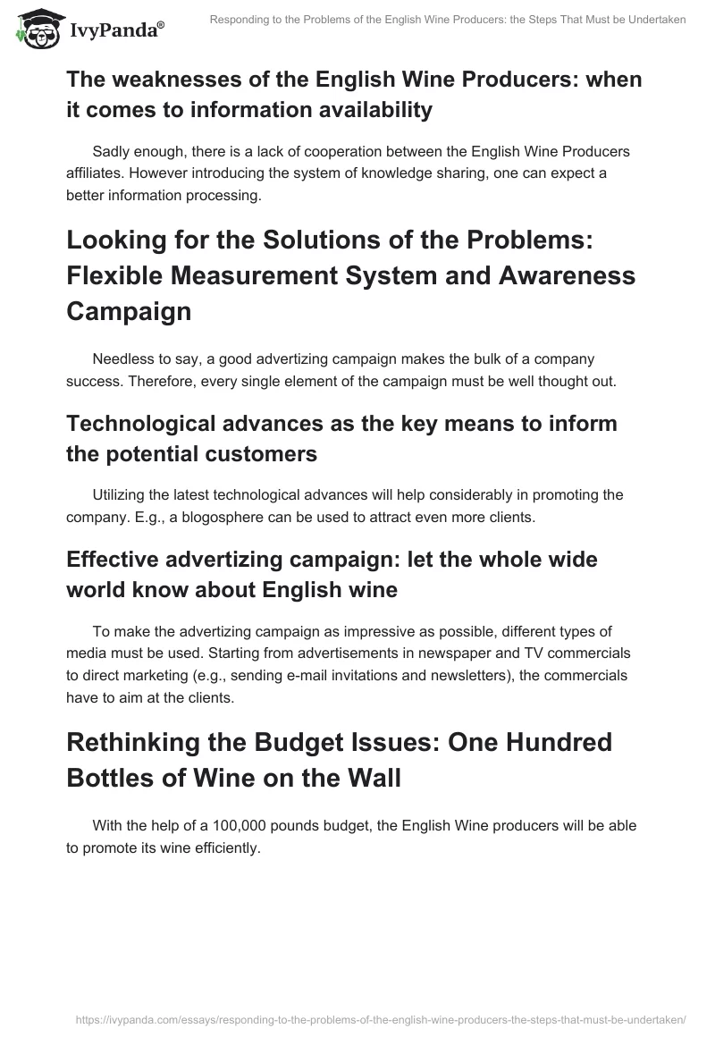 Responding to the Problems of the English Wine Producers: the Steps That Must be Undertaken. Page 2