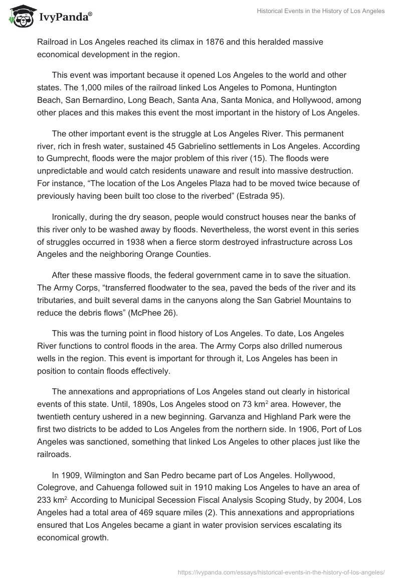 Historical Events in the History of Los Angeles. Page 2