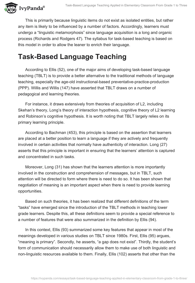 Task-Based Language Teaching Applied in Elementary Classroom From Grade 1 to Three. Page 4