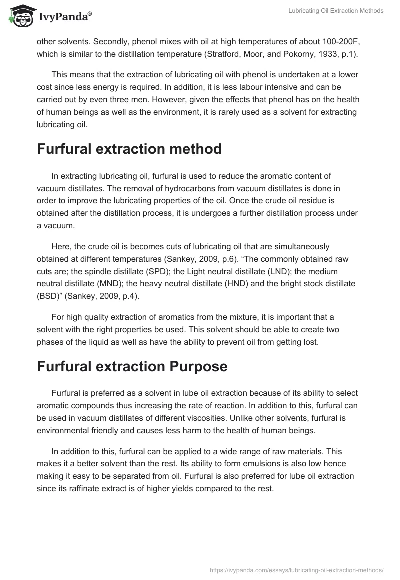Lubricating Oil Extraction Methods. Page 3