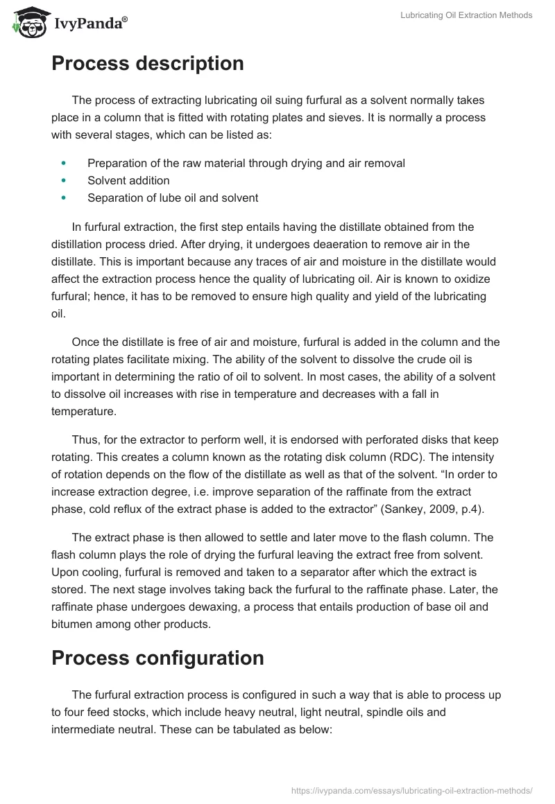 Lubricating Oil Extraction Methods. Page 4