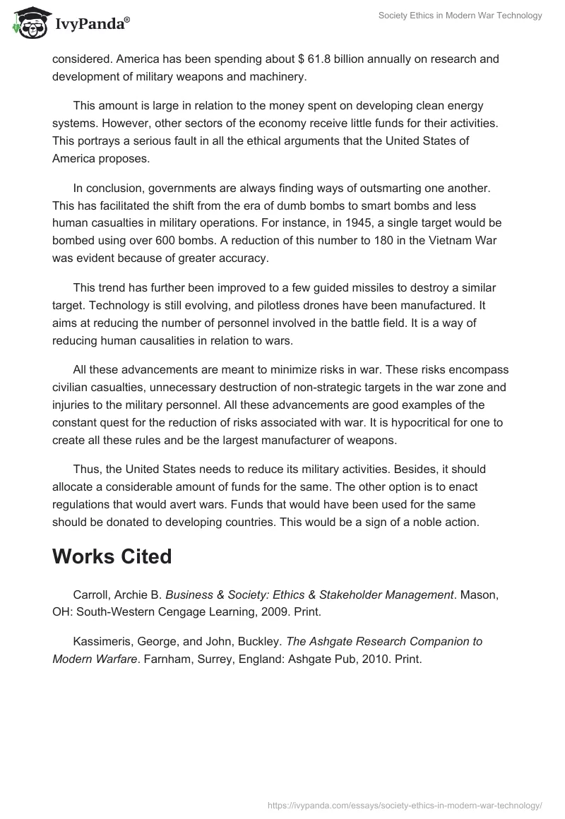 Society Ethics in Modern War Technology. Page 3