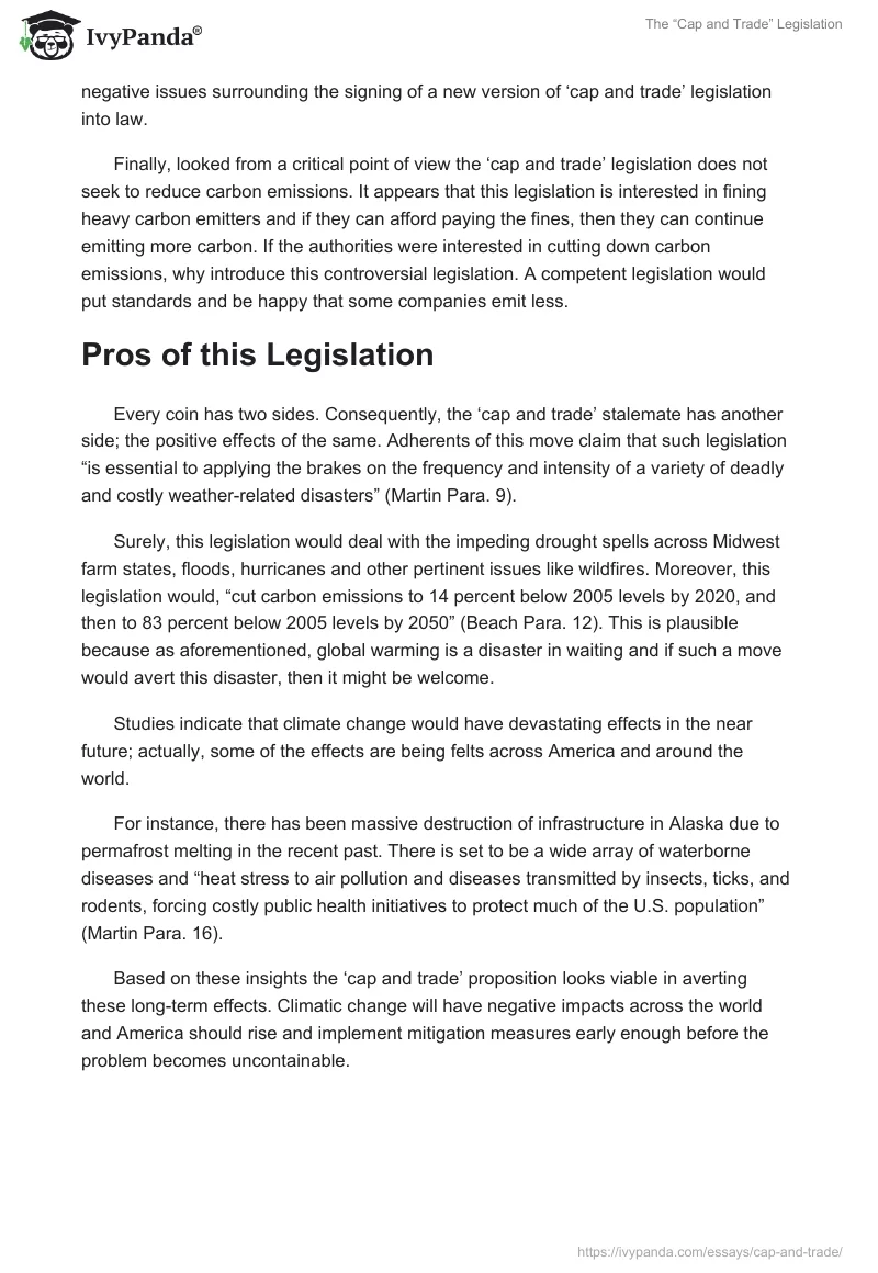 The “Cap and Trade” Legislation. Page 4