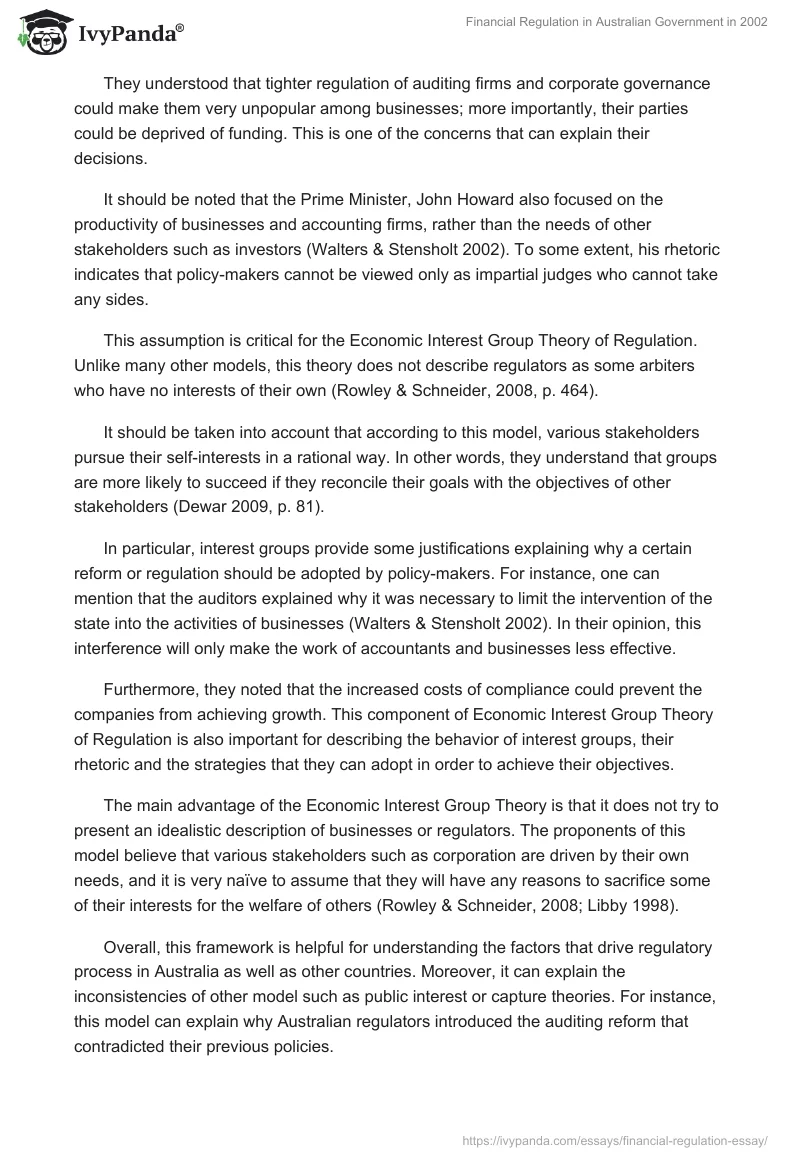 Financial Regulation in Australian Government in 2002. Page 2