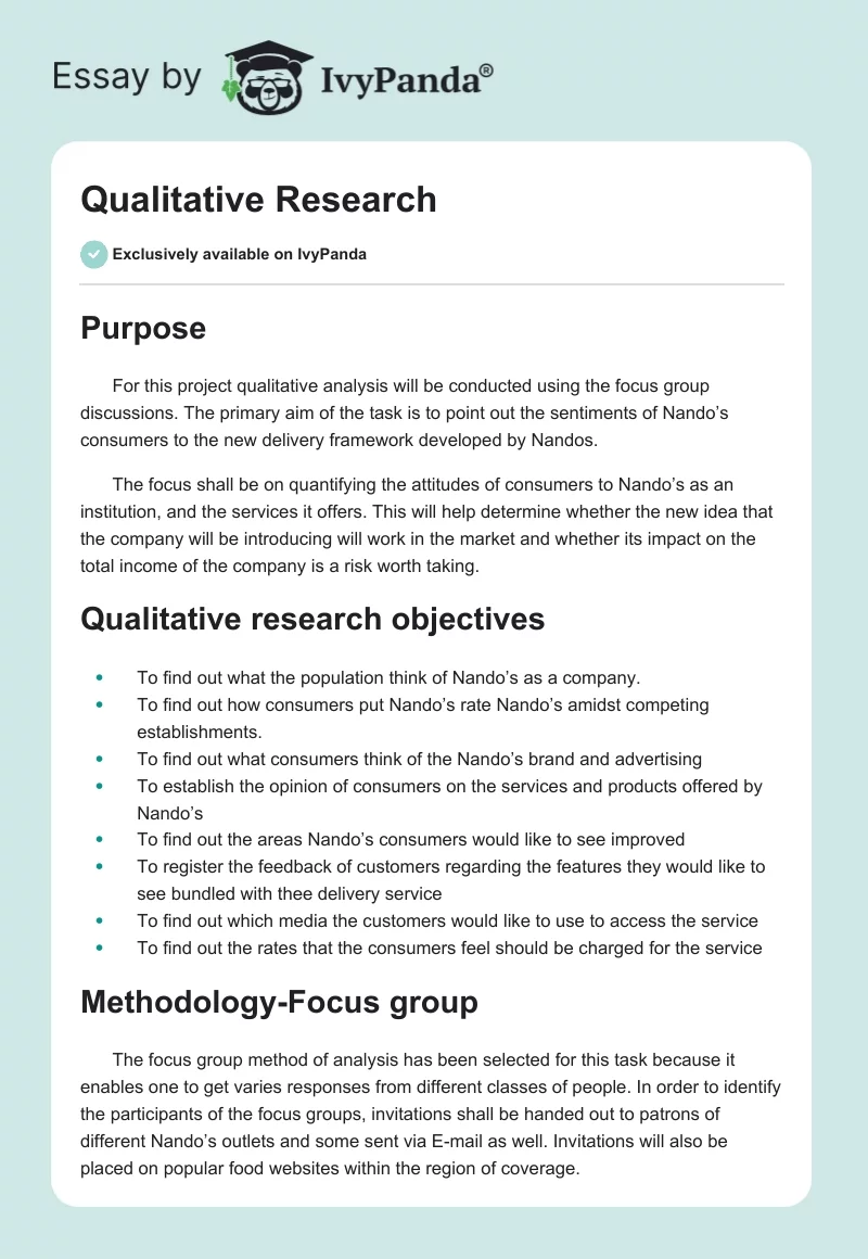 Qualitative Research. Page 1