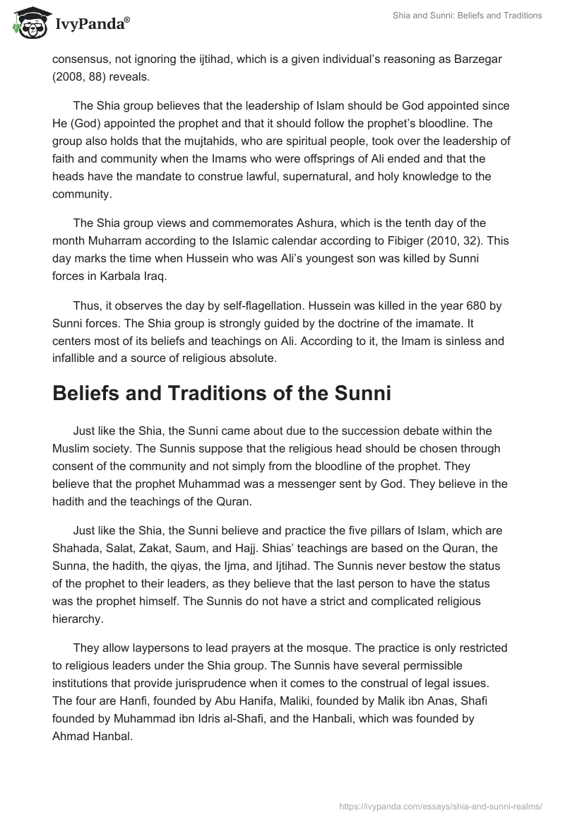 Shia and Sunni: Beliefs and Traditions. Page 3