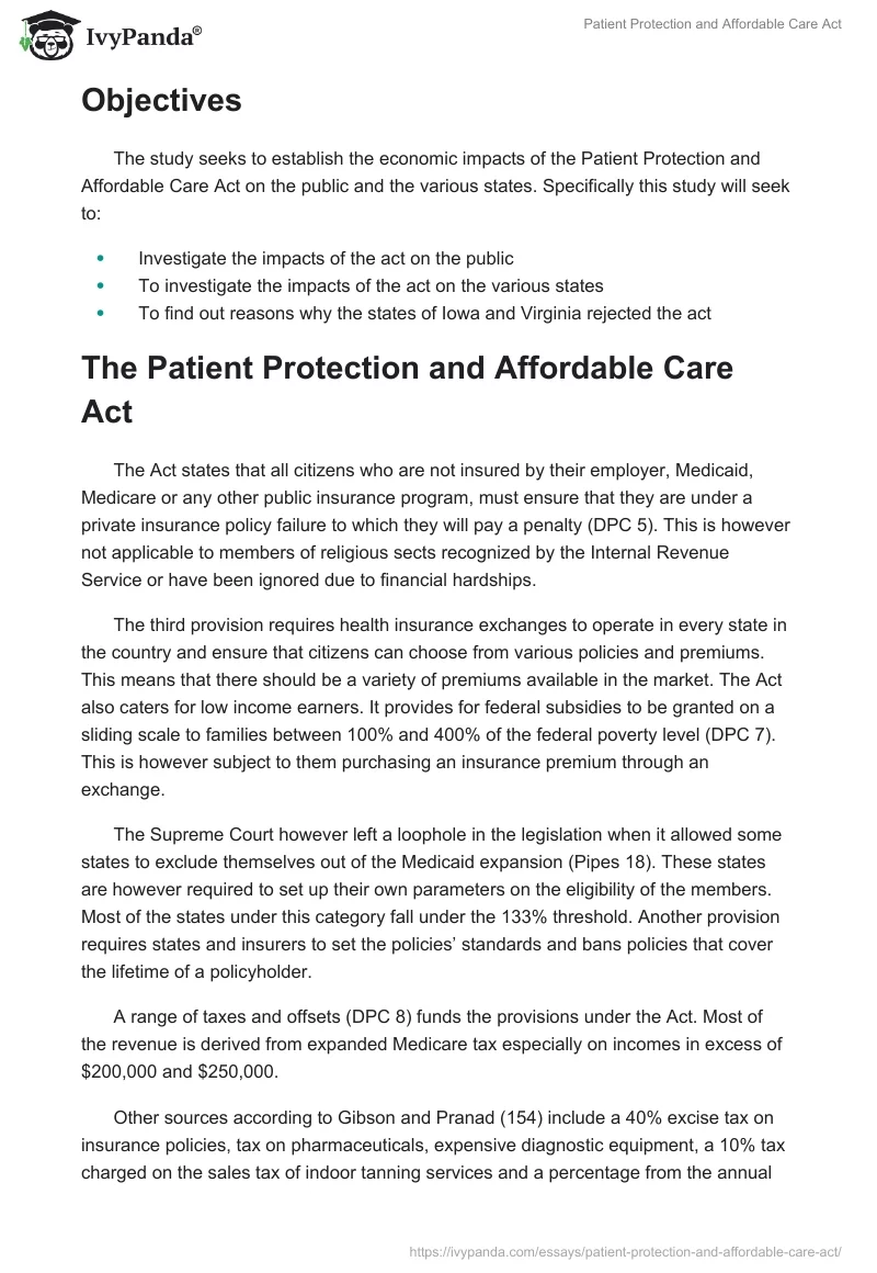 Patient Protection and Affordable Care Act. Page 2