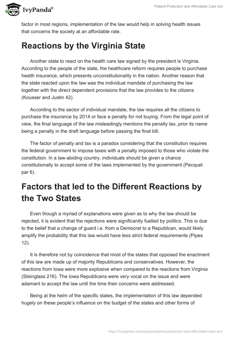 Patient Protection and Affordable Care Act. Page 4