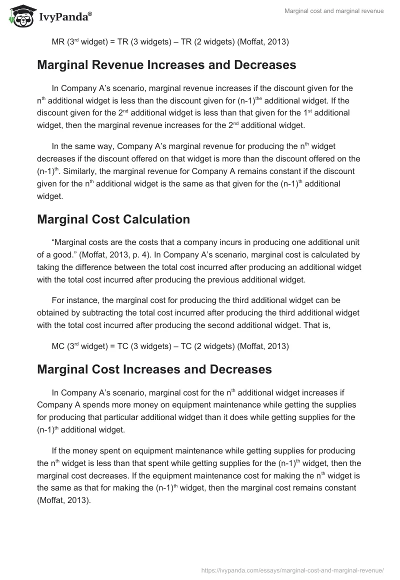 Marginal cost and marginal revenue. Page 3