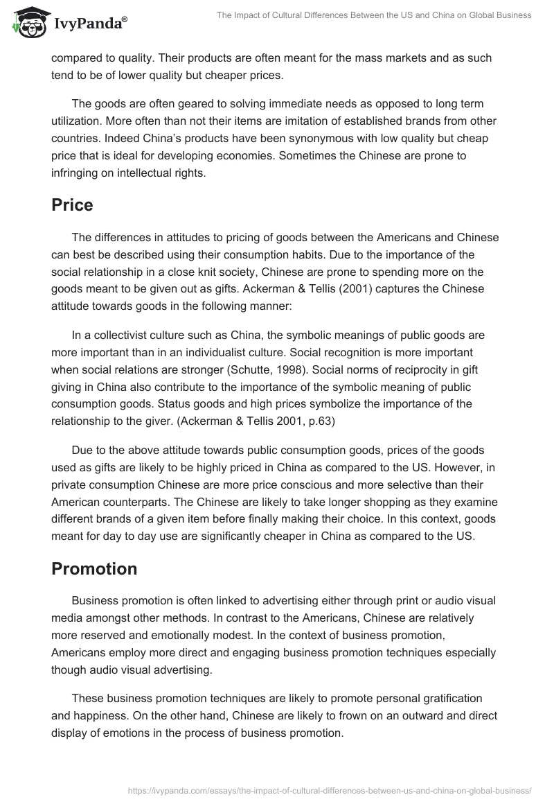 The Impact of Cultural Differences Between the US and China on Global Business. Page 3