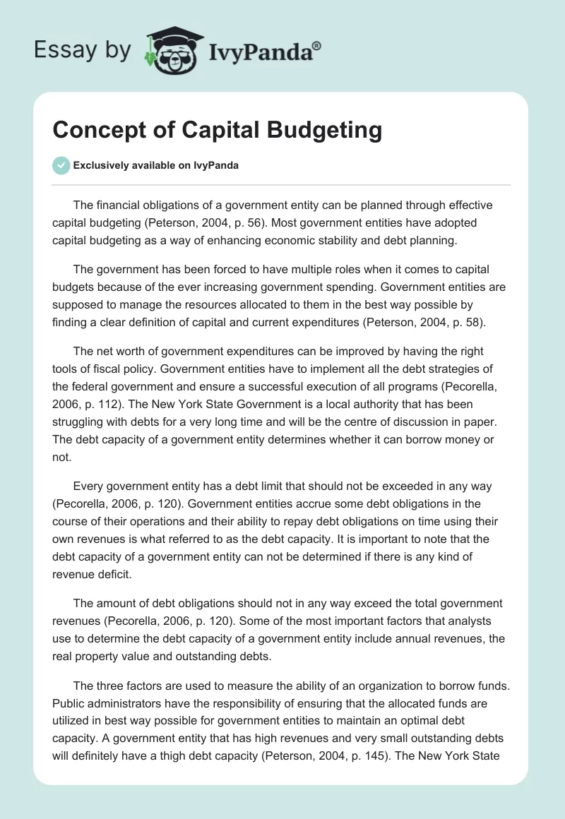 Concept of Capital Budgeting. Page 1