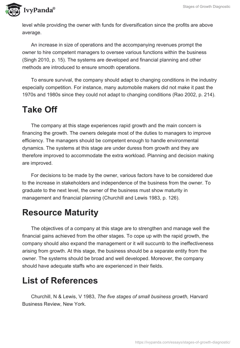 Stages of Growth Diagnostic. Page 2