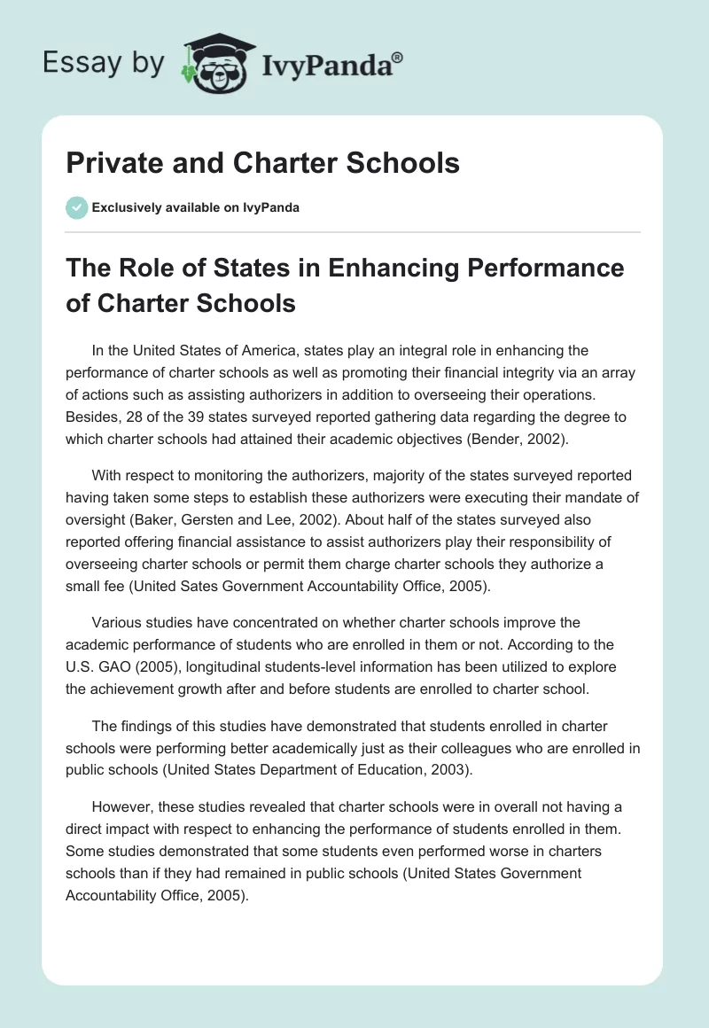 Private and Charter Schools. Page 1