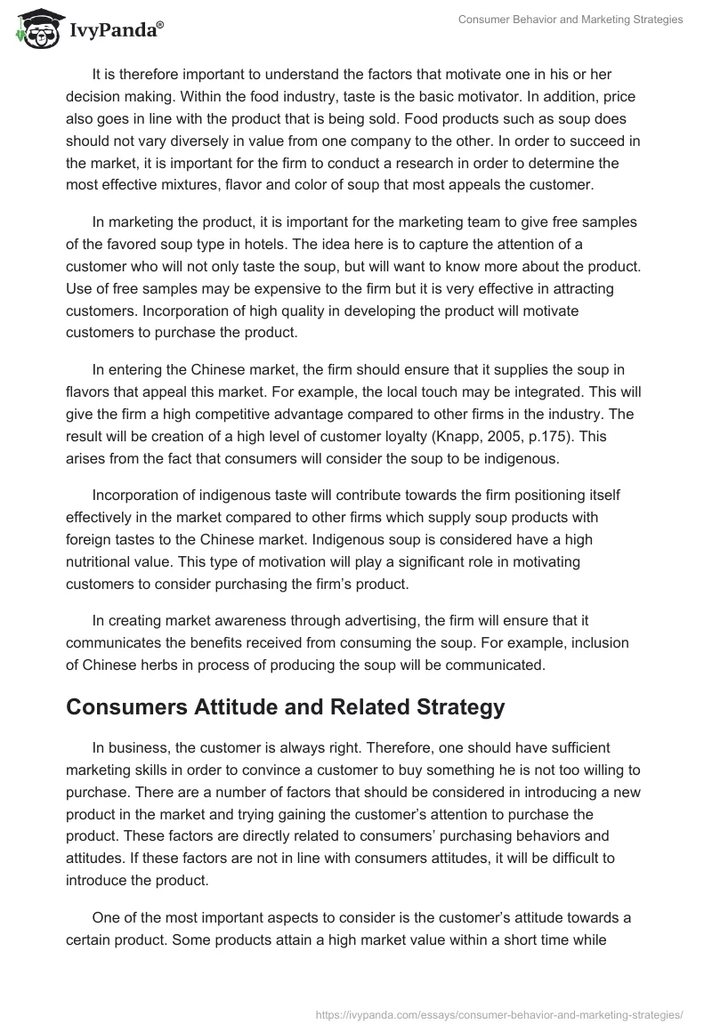 Consumer Behavior and Marketing Strategies. Page 4