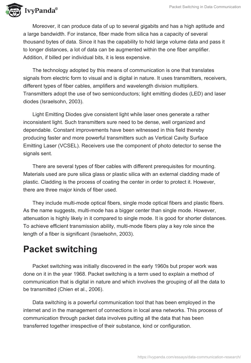 Packet Switching in Data Communication. Page 2