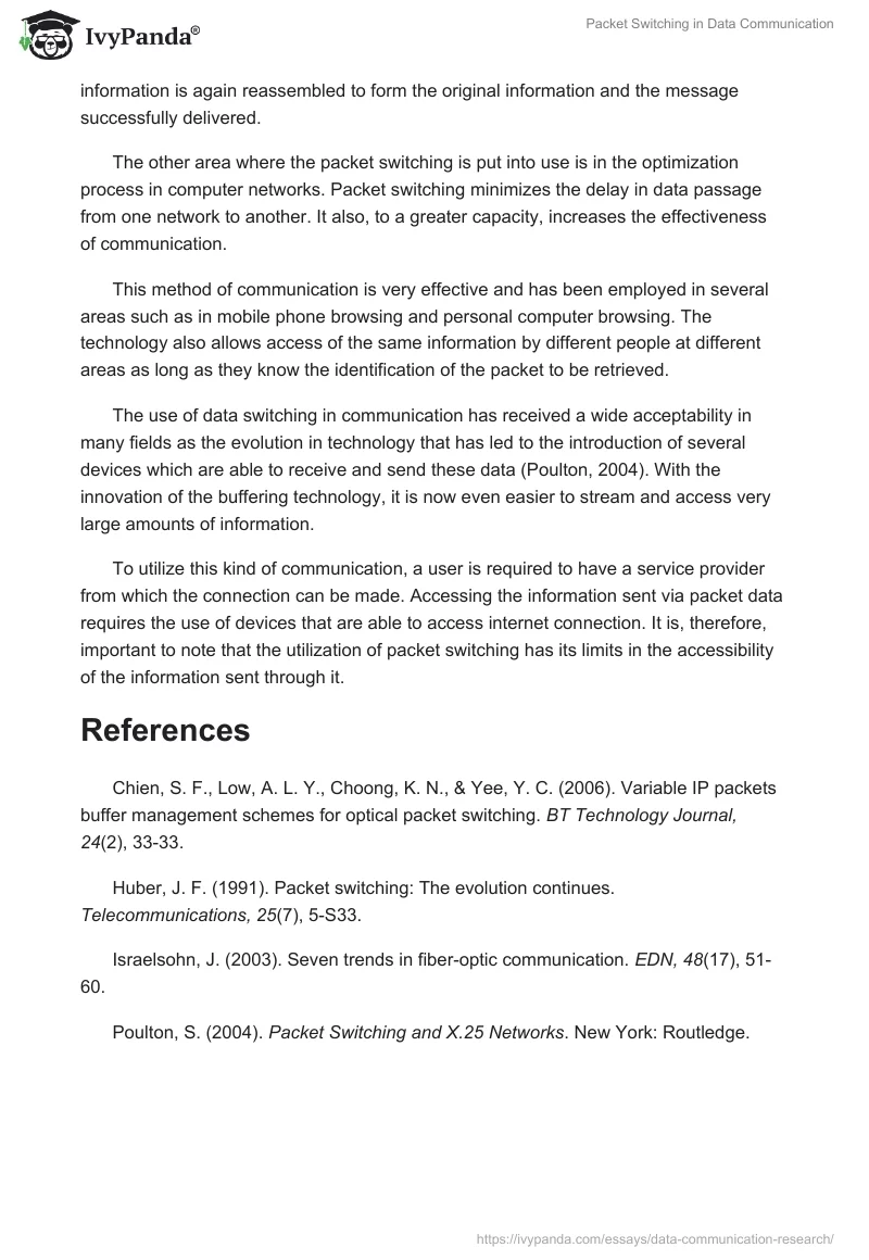 Packet Switching in Data Communication. Page 4