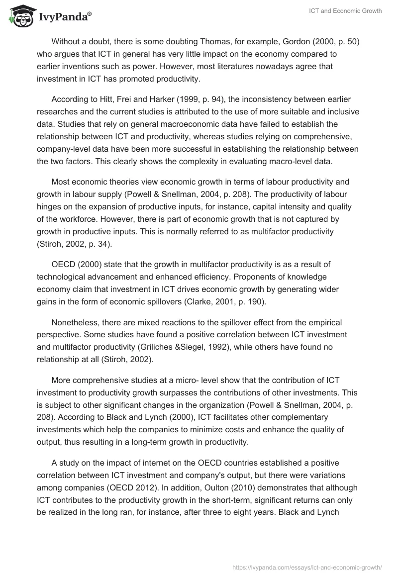ICT and Economic Growth. Page 5