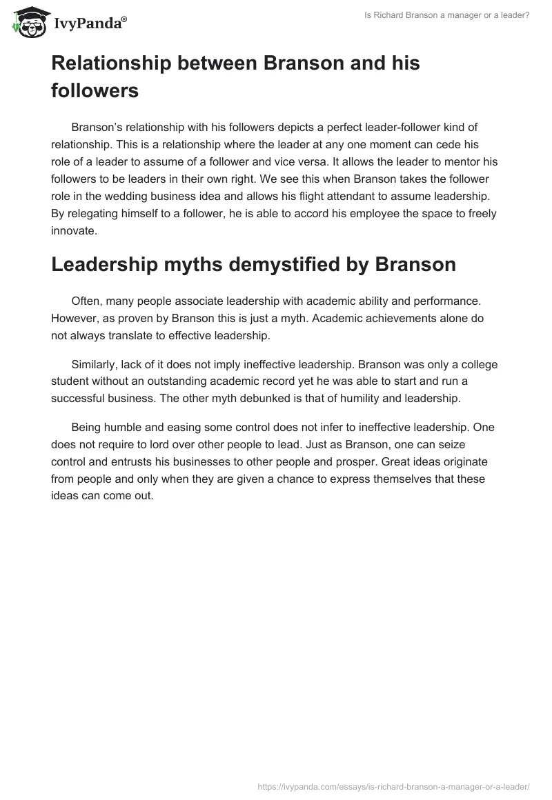 Is Richard Branson a manager or a leader?. Page 2