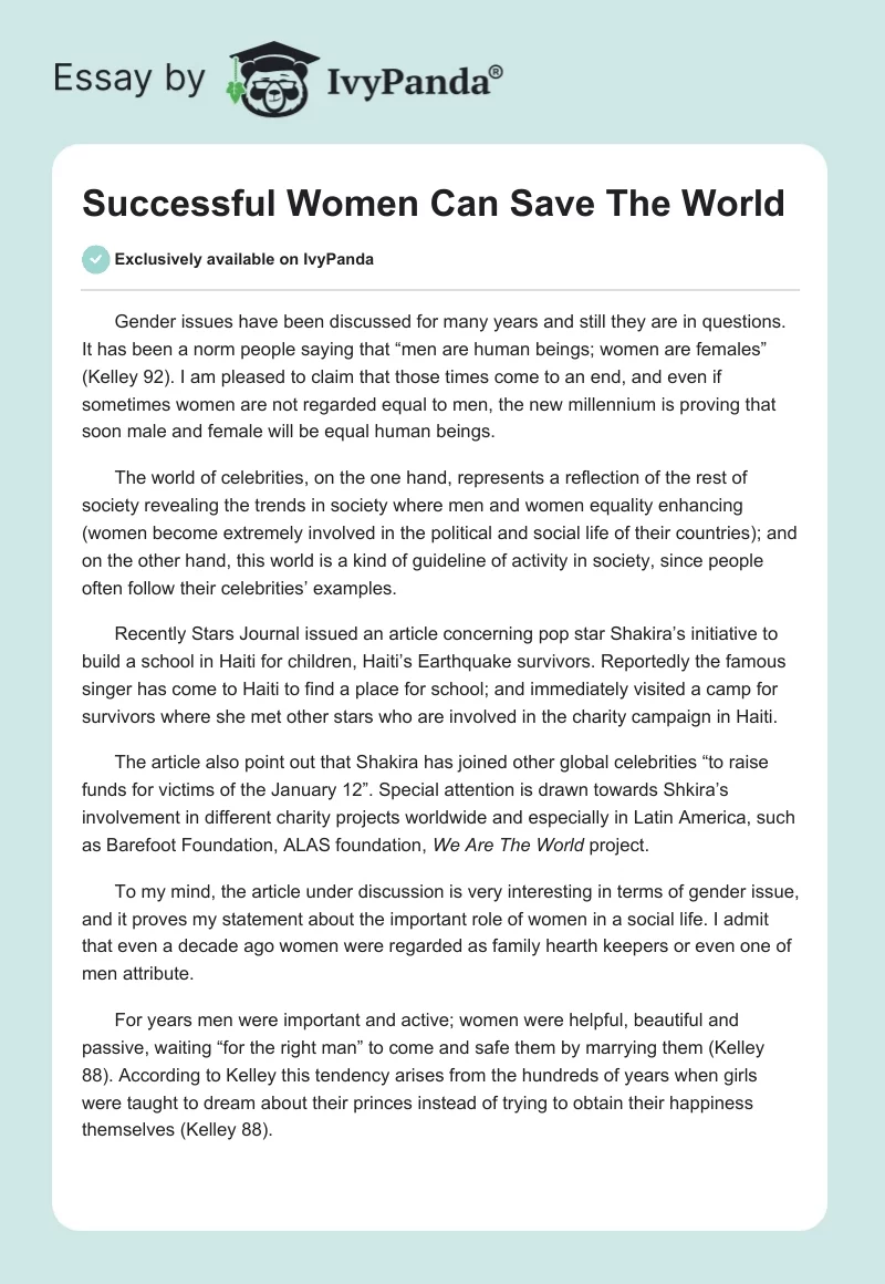 Successful Women Can Save The World. Page 1