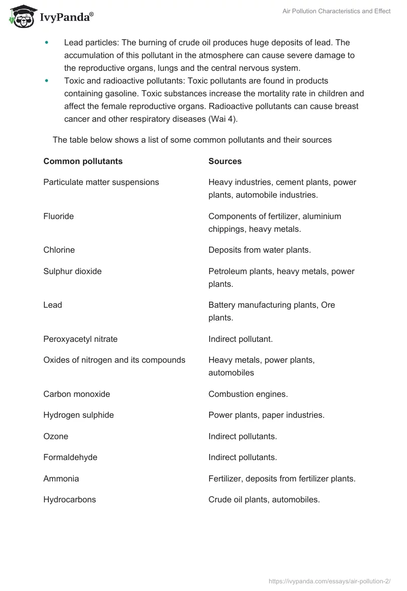 Air Pollution Characteristics and Effect. Page 3