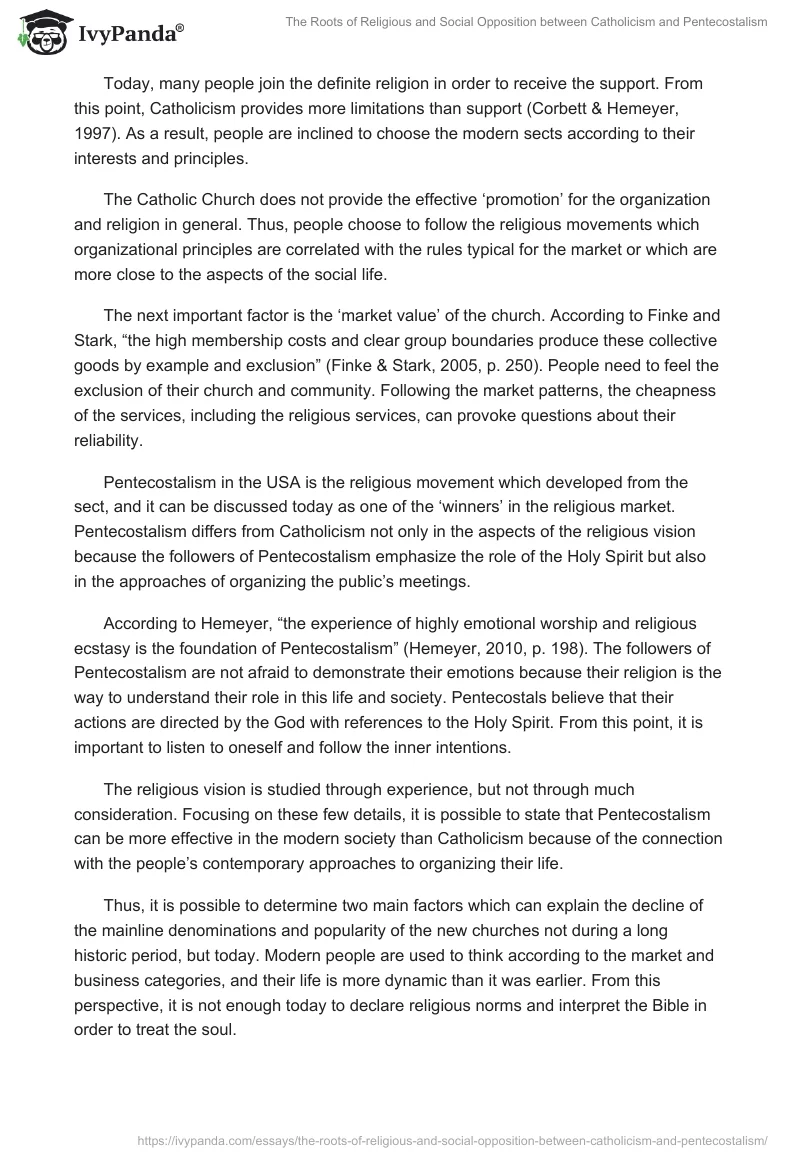 The Roots of Religious and Social Opposition Between Catholicism and Pentecostalism. Page 3