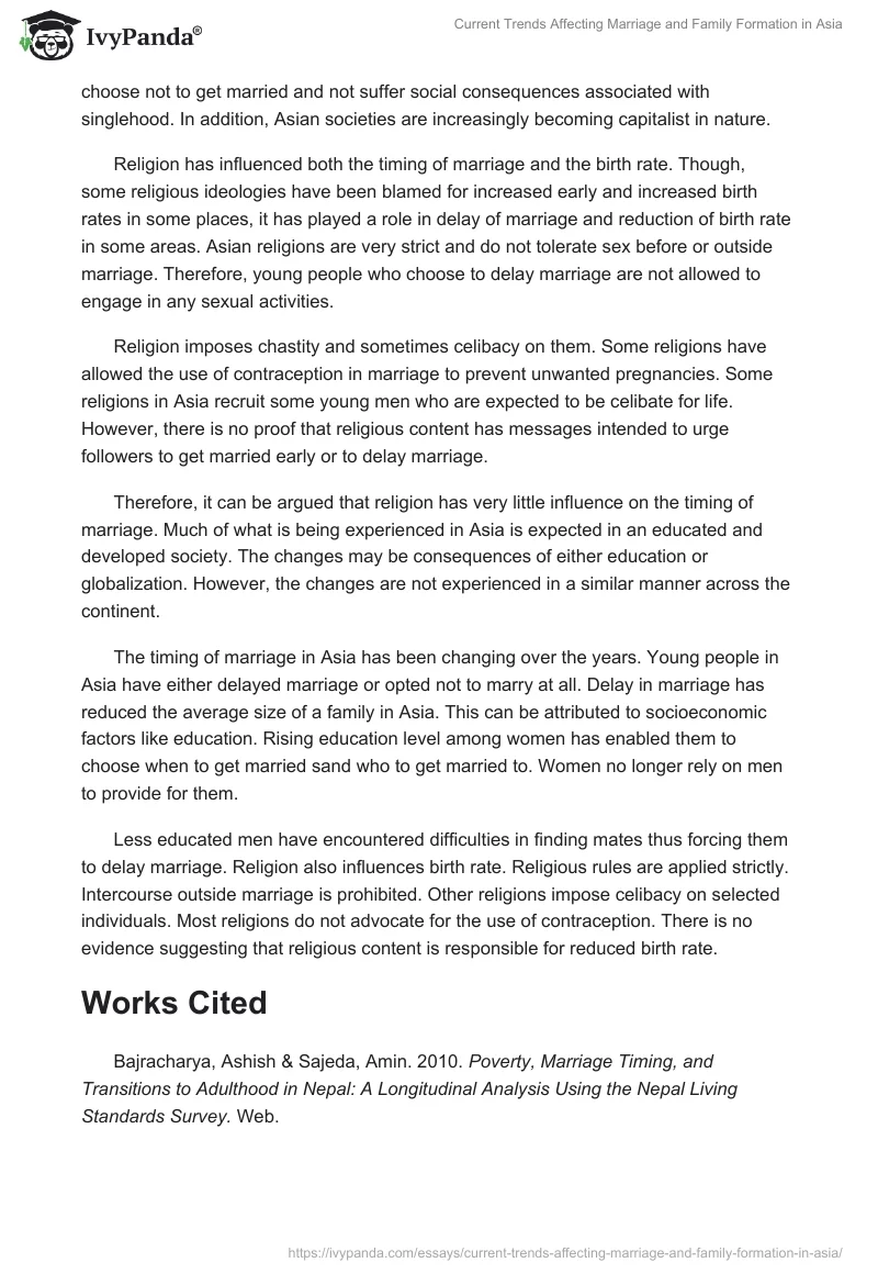 Current Trends Affecting Marriage and Family Formation in Asia. Page 3