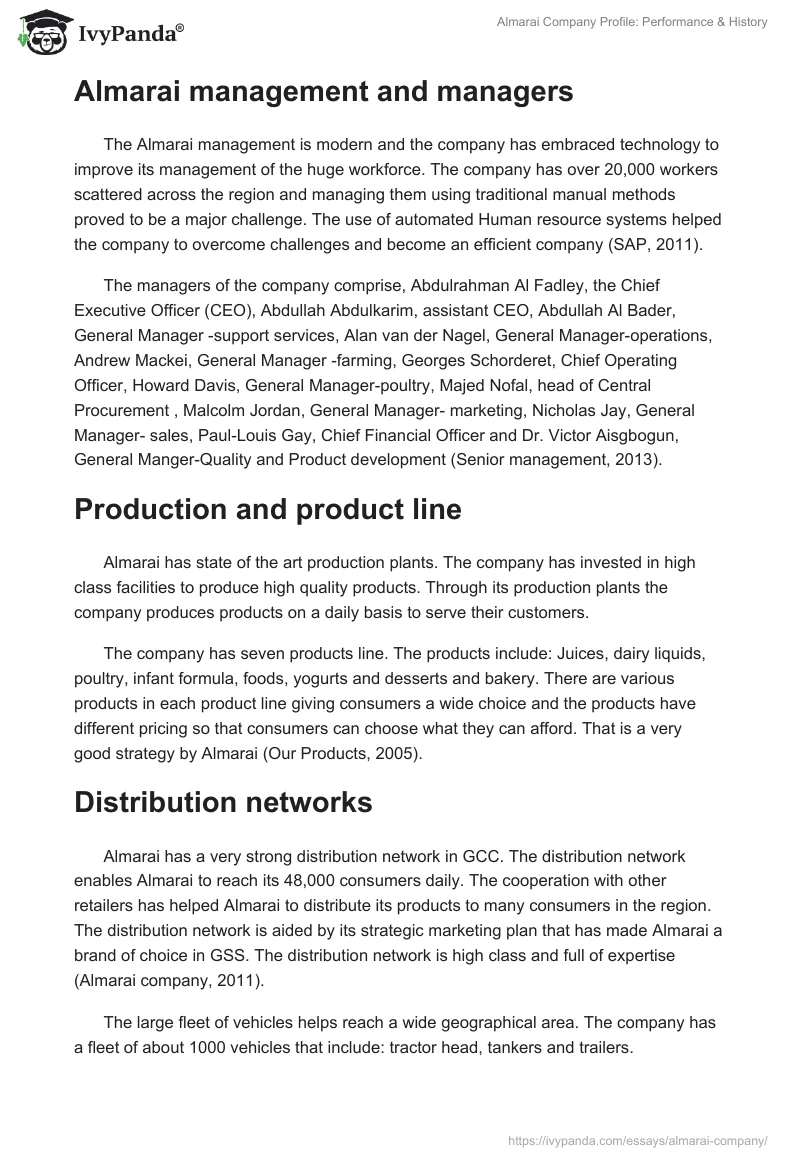 Almarai Company Profile: Performance & History. Page 3