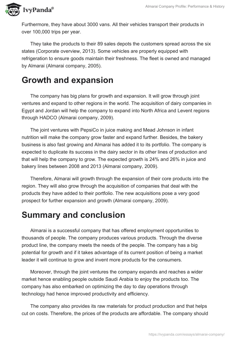 Almarai Company Profile: Performance & History. Page 4