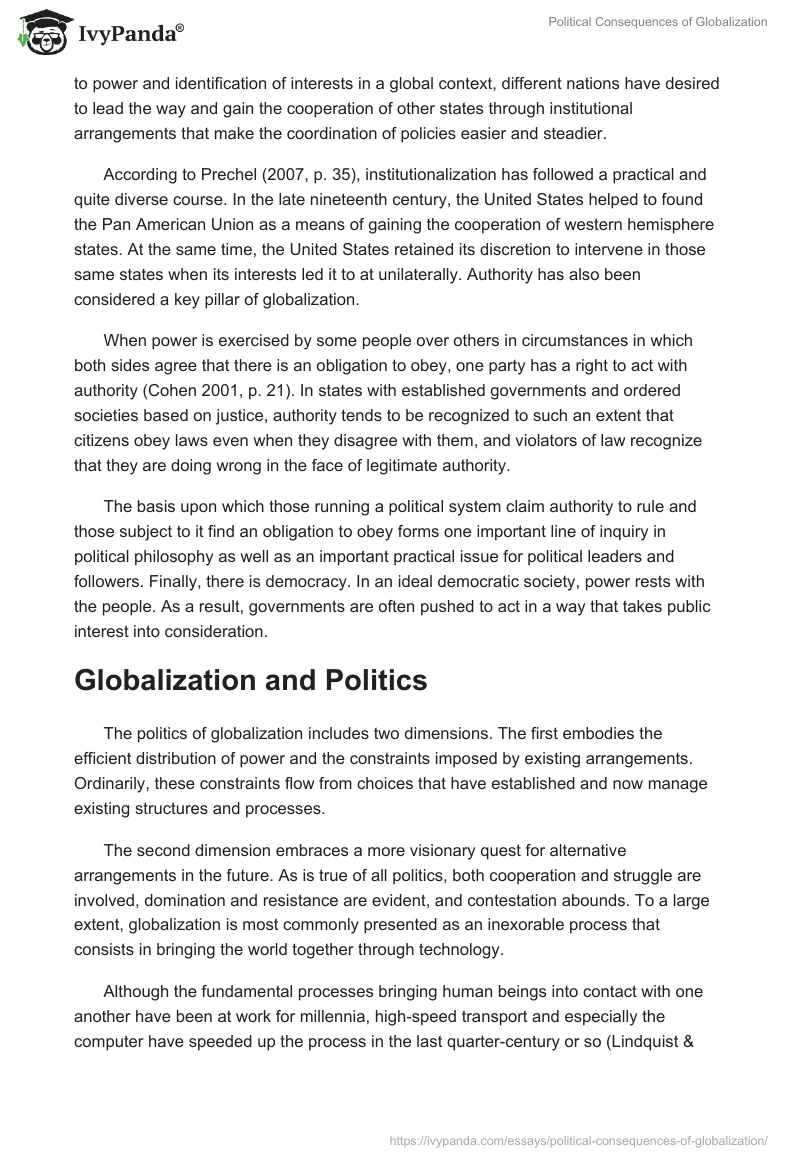 Political Consequences of Globalization. Page 2