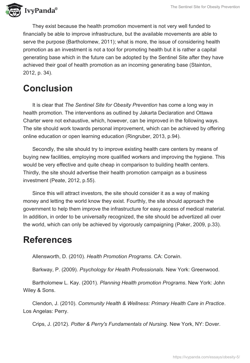 The Sentinel Site for Obesity Prevention. Page 3