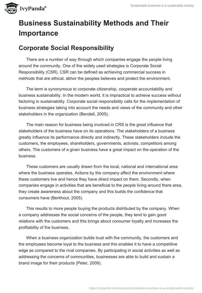 Sustainable business in a sustainable society. Page 3