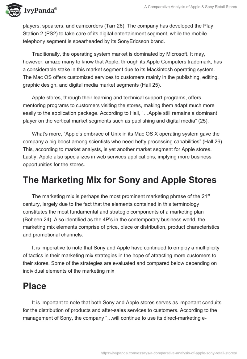 A Comparative Analysis of Apple & Sony Retail Stores. Page 3
