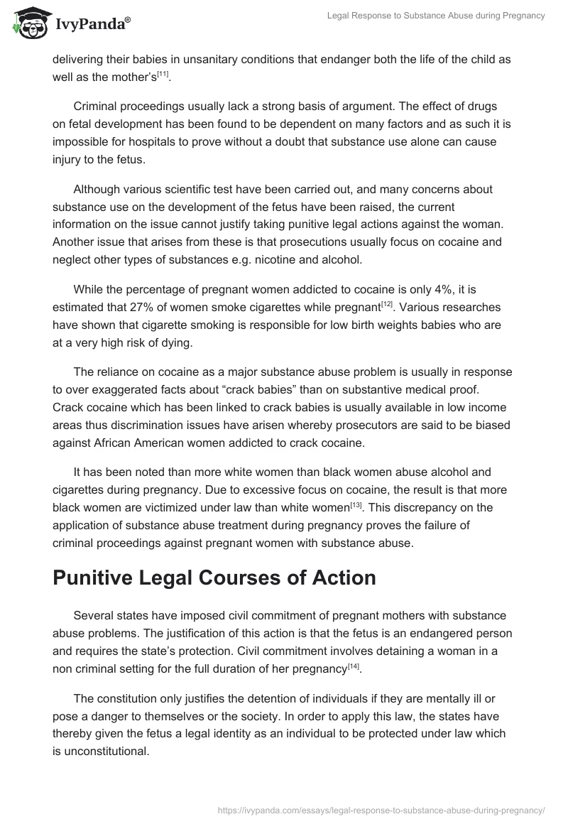Legal Response to Substance Abuse During Pregnancy. Page 4