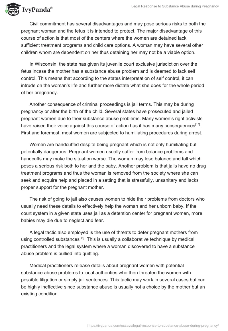 Legal Response to Substance Abuse During Pregnancy. Page 5