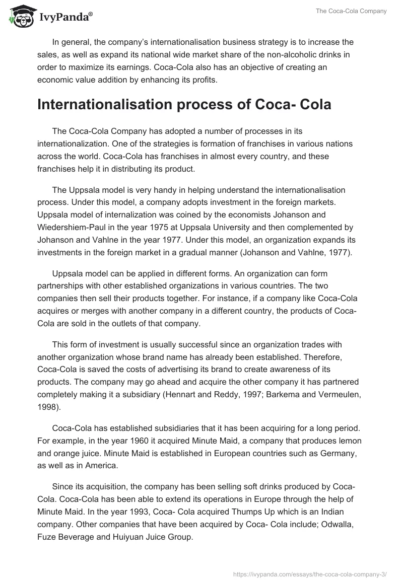 The Coca-Cola Company. Page 3