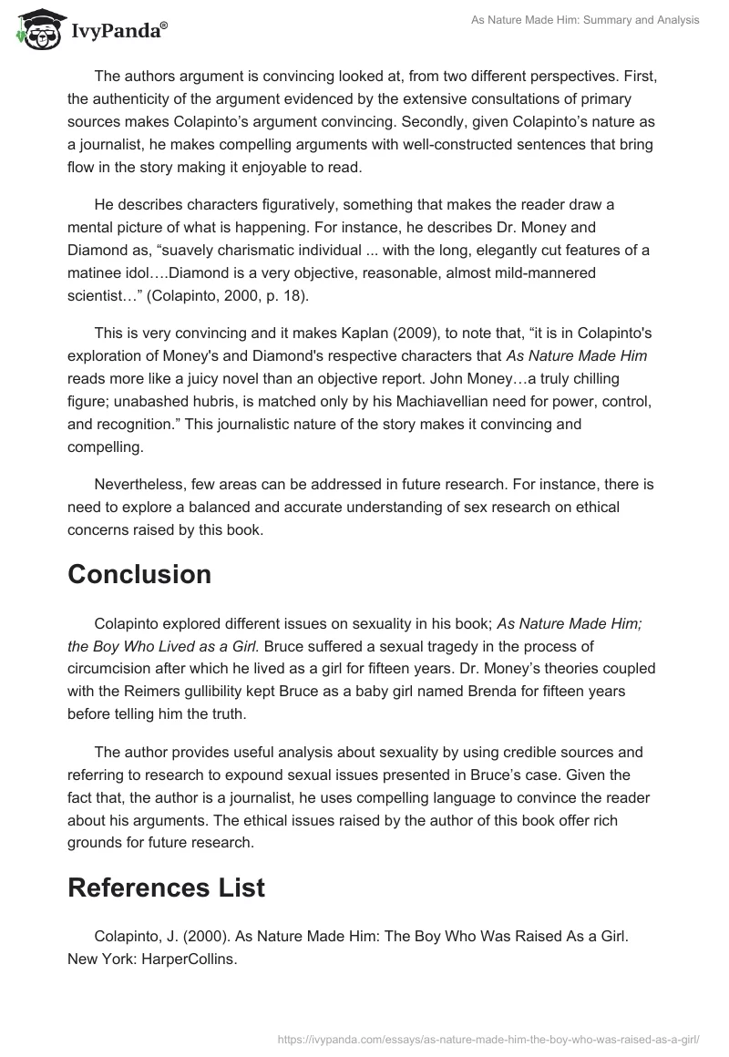 As Nature Made Him: Summary and Analysis. Page 4