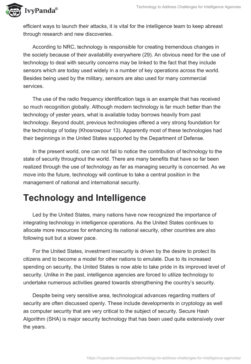 Technology to Address Challenges for Intelligence Agencies. Page 4