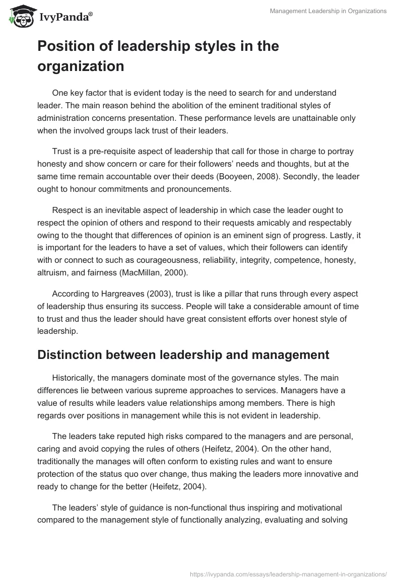 Management Leadership in Organizations. Page 3