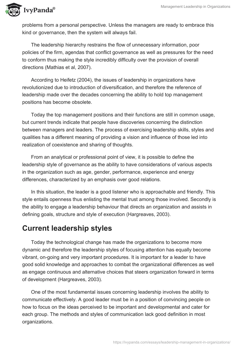 Management Leadership in Organizations. Page 4