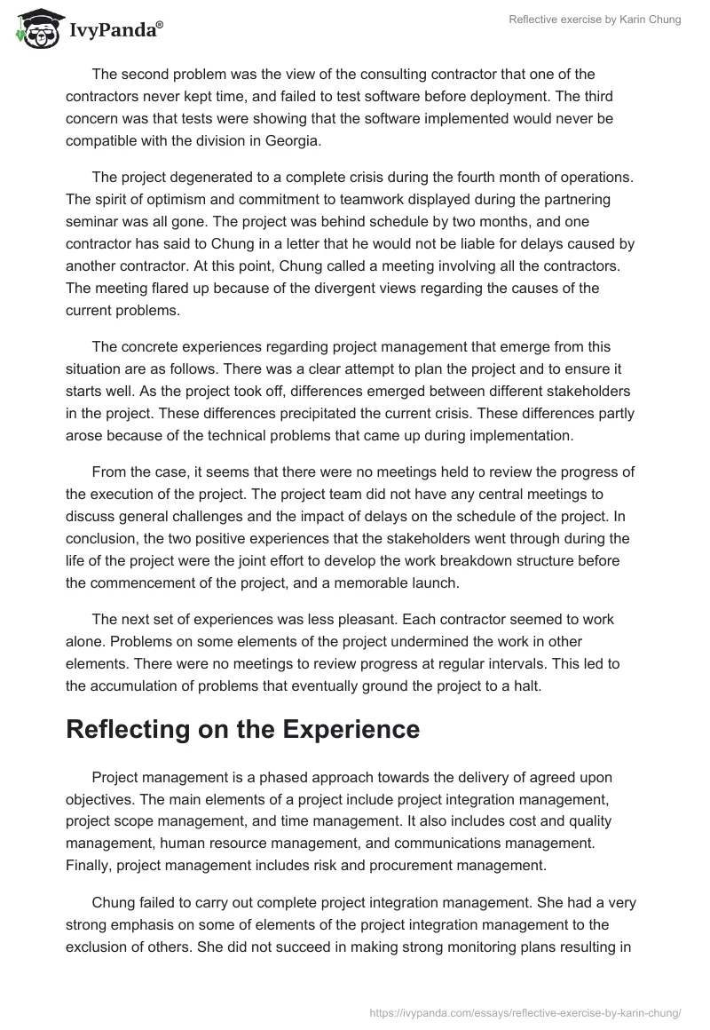 Reflective exercise by Karin Chung. Page 2