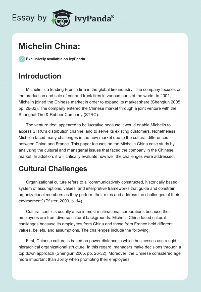 Michelin China:. Page 1