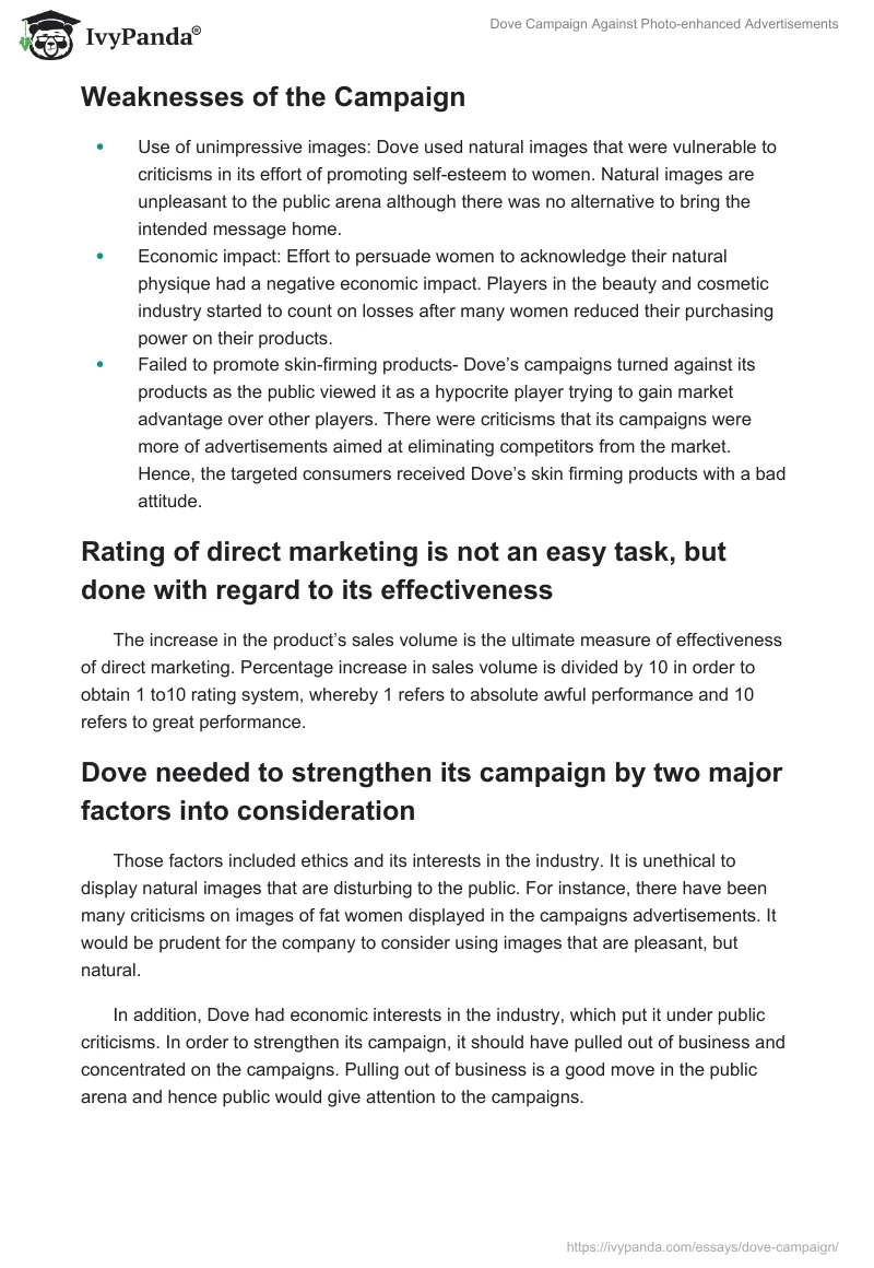 Dove Campaign Against Photo-Enhanced Advertisements. Page 3
