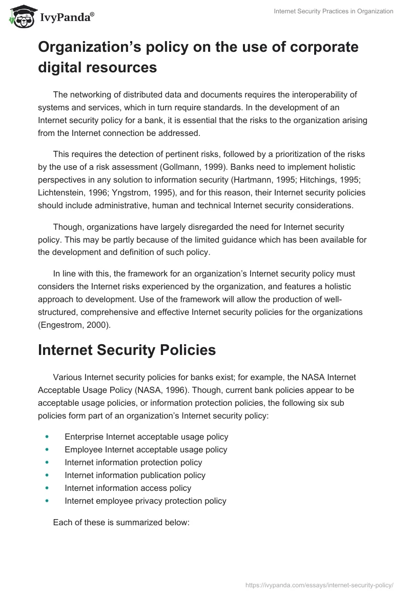 Internet Security Practices in Organization. Page 2
