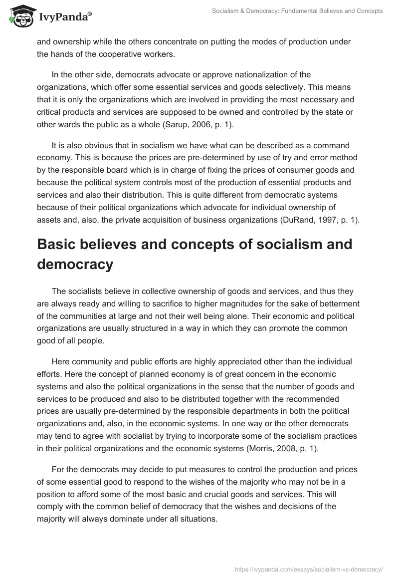 Socialism & Democracy: Fundamental Believes and Concepts. Page 3
