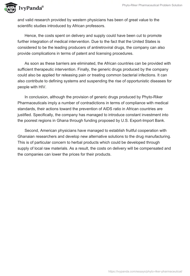 Phyto-Riker Pharmaceutical Problem Solution. Page 2